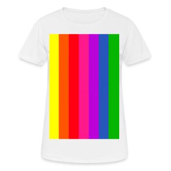 Regenbogenfahne - Frauen T-Shirt atmungsaktiv - Weiß - Vorne - AI Model Female 172 dark (172cm)