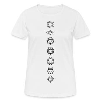 Sette chakra - Maglietta da donna traspirante - bianco - Fronte - AI Model Female 172 dark (172cm)