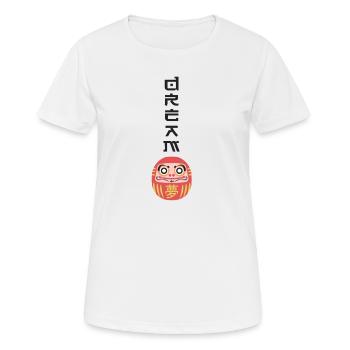 Daruma Dream - Frauen T-Shirt atmungsaktiv - Weiß - Vorne - AI Model Female 172 dark (172cm)