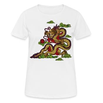 Chinesischer Drache - Frauen T-Shirt atmungsaktiv - Weiß - Vorne - AI Model Female 172 dark (172cm)