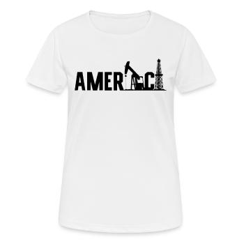 Amerika Oil Rig Oilfield Worker Roughneck Arbeiter - T-shirt respirant Femme - blanc - Devant - AI Model Female 172 dark (172cm)