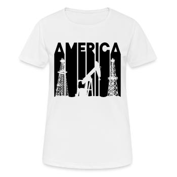 Travailleur des champs pétrolifères Amérique Travailleur de la plate-forme pétrolière Arbeiter - T-shirt respirant Femme - blanc - Devant - AI Model Female 172 dark (172cm)