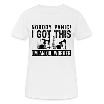 Personne ne panique, j’ai cette plate-forme pétrolière - T-shirt respirant Femme - blanc - Devant - AI Model Female 172 dark (172cm)