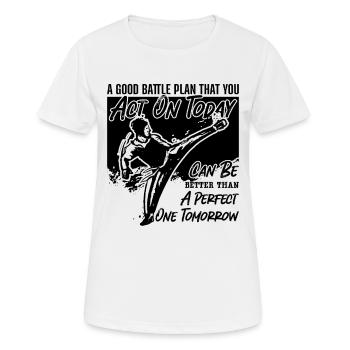 TaekwondoUn bon combattant de combat Karaté Sport - T-shirt respirant Femme - blanc - Devant - AI Model Female 172 dark (172cm)