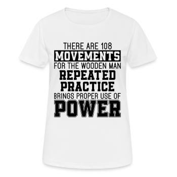 Wing Chun Il y a 108 mouvements combattant de combat - T-shirt respirant Femme - blanc - Devant - AI Model Female 172 dark (172cm)