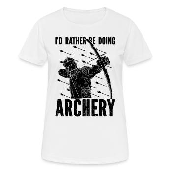 Id Rather Be Archer Flèche Chasse Arbalète Archer - T-shirt respirant Femme - blanc - Devant - AI Model Female 172 dark (172cm)