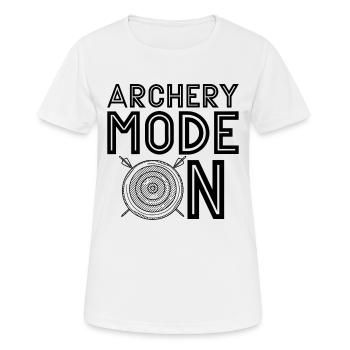 Archery Mode On Shooting Crossbow Bowhunter Archer - Women's Breathable T-Shirt - white - Front - AI Model Female 172 dark (172cm)