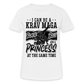 Je peux être un Krav Maga Close Combat Princess Fighter - T-shirt respirant Femme - blanc - Devant - AI Model Female 172 dark (172cm)