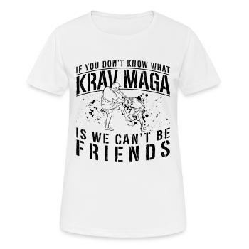 Si vous ne connaissez pas Krav Maga Defense Combat Fighter - T-shirt respirant Femme - blanc - Devant - AI Model Female 172 dark (172cm)