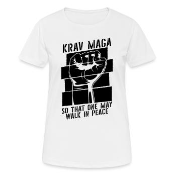 Krav Maga pour que l’on puisse fermer le combat MMA Fighter - T-shirt respirant Femme - blanc - Devant - AI Model Female 172 dark (172cm)