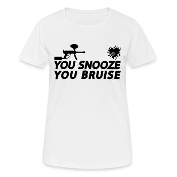 You Snooze You Paintball Splatter Paintball Player - Frauen T-Shirt atmungsaktiv - Weiß - Vorne - AI Model Female 172 dark (172cm)