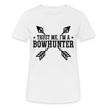 Trust Me I'm Bowhunting Longbow Shooting Bowhunter - Frauen T-Shirt atmungsaktiv - Weiß - Vorne - AI Model Female 172 dark (172cm)