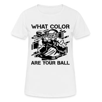 De quelle couleur sont Paintball Splatter Paintball Paintball Player - T-shirt respirant Femme - blanc - Devant - AI Model Female 172 dark (172cm)