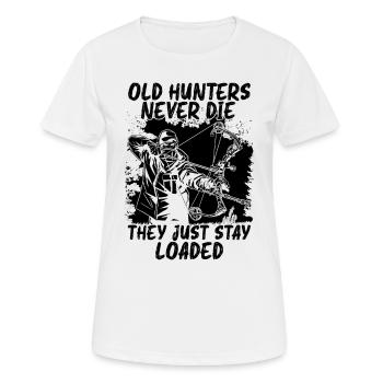 Old Hunters Never Bowhunting Shooting Bowhunter - Frauen T-Shirt atmungsaktiv - Weiß - Vorne - AI Model Female 172 dark (172cm)