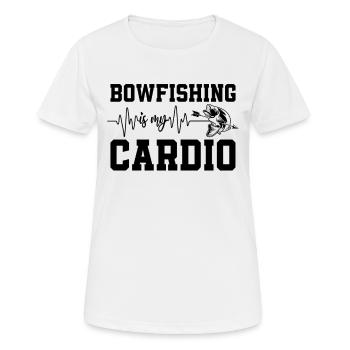 Bowfishing Cardio Bow Arrow Fish Hunting Bowfisher - Frauen T-Shirt atmungsaktiv - Weiß - Vorne - AI Model Female 172 dark (172cm)