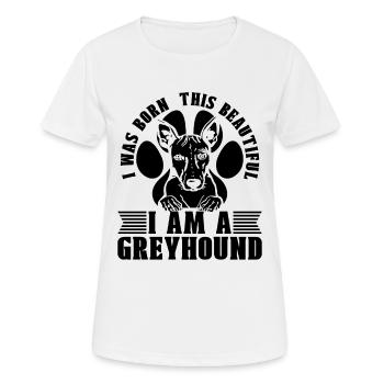 Je suis né ce coureur de lévriers de course de lévriers - T-shirt respirant Femme - blanc - Devant - AI Model Female 172 dark (172cm)