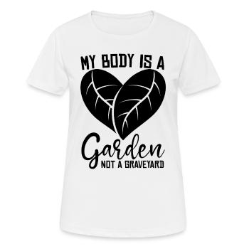Mon corps est un véganisme Alimentation saine Végétalien Amoureux - T-shirt respirant Femme - blanc - Devant - AI Model Female 172 dark (172cm)