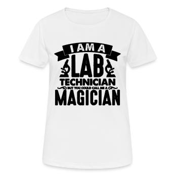 Je suis un technicien de laboratoire Technicien de laboratoire de soins de santé - T-shirt respirant Femme - blanc - Devant - AI Model Female 172 dark (172cm)