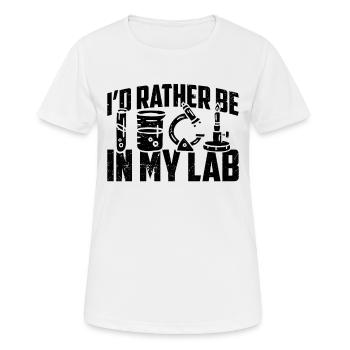 Je préférerais être scientifique de laboratoire, technicien de laboratoire - T-shirt respirant Femme - blanc - Devant - AI Model Female 172 dark (172cm)
