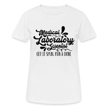 Scientifique de laboratoire médical Technicien de laboratoire - T-shirt respirant Femme - blanc - Devant - AI Model Female 172 dark (172cm)