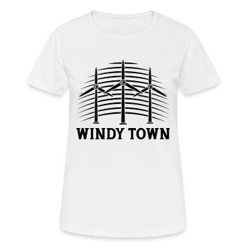 Technicien en turbine électrique du moulin à vent de Windy Town - T-shirt respirant Femme - blanc - Devant - AI Model Female 172 dark (172cm)