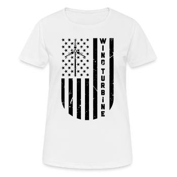 Technicien en turbines d’énergie renouvelable d’éoliennes - T-shirt respirant Femme - blanc - Devant - AI Model Female 172 dark (172cm)