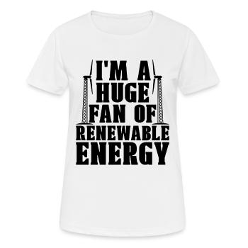 Je suis un grand fan de technicien en turbine d’énergie verte - T-shirt respirant Femme - blanc - Devant - AI Model Female 172 dark (172cm)