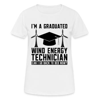 I'm A Graduated Wind Renewable Turbine Technician - Frauen T-Shirt atmungsaktiv - Weiß - Vorne - AI Model Female 172 dark (172cm)