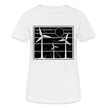 Technicien en turbine d’énergie verte rétro éolienne - T-shirt respirant Femme - blanc - Devant - AI Model Female 172 dark (172cm)