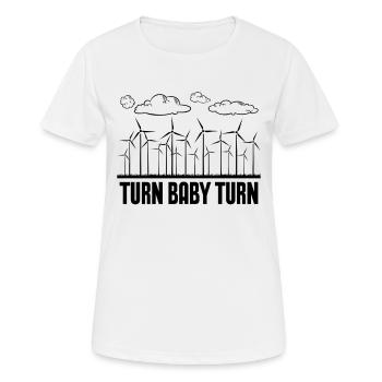 Turn Baby Turn Loves Wind Power Turbine Technician - Frauen T-Shirt atmungsaktiv - Weiß - Vorne - AI Model Female 172 dark (172cm)