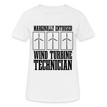 Marginally Enthused Wind Energy Turbine Technician - Frauen T-Shirt atmungsaktiv - Weiß - Vorne - AI Model Female 172 dark (172cm)