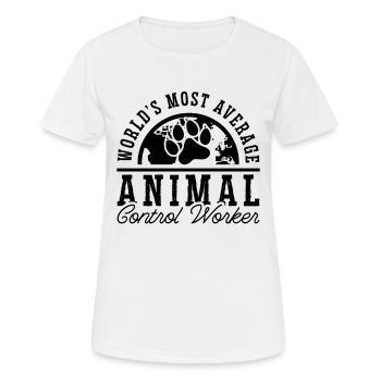 L’agent de sauvetage d’animaux le plus moyen au monde - T-shirt respirant Femme - blanc - Devant - AI Model Female 172 dark (172cm)
