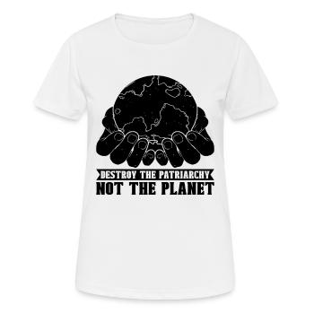 Détruire le patriarcat Sensibilisation Activiste pour le climat - T-shirt respirant Femme - blanc - Devant - AI Model Female 172 dark (172cm)