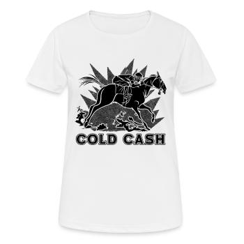 Cold Cash Horse Racing Thoroughbred Horse Racer - T-shirt respirant Femme - blanc - Devant - AI Model Female 172 dark (172cm)