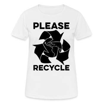Please Recycle Recycling Reuse Go Green Recycler - Frauen T-Shirt atmungsaktiv - Weiß - Vorne - AI Model Female 172 dark (172cm)