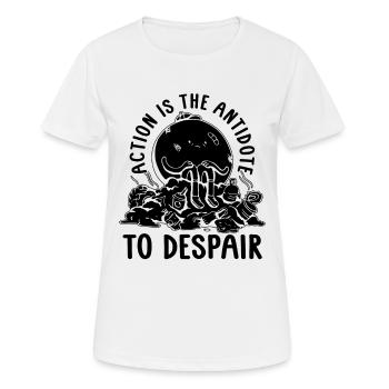 Action Is The Awareness Global Warming Advocate - Frauen T-Shirt atmungsaktiv - Weiß - Vorne - AI Model Female 172 dark (172cm)