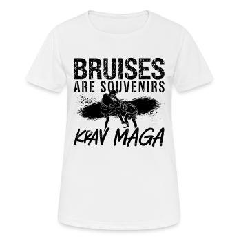 Les ecchymoses sont des souvenirs Krav Maga Combat Fighter - T-shirt respirant Femme - blanc - Devant - AI Model Female 172 dark (172cm)