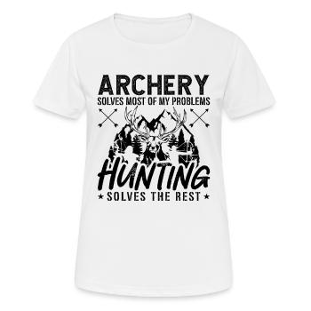 Archery Solves Most Of Bowhunting Target Bowhunter - Frauen T-Shirt atmungsaktiv - Weiß - Vorne - AI Model Female 172 dark (172cm)