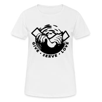 Give Serve Love Chiropratique Massage Chiropraticien - T-shirt respirant Femme - blanc - Devant - AI Model Female 172 dark (172cm)