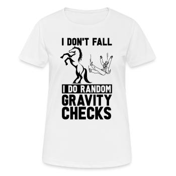 Je ne tombe pas Je ne tombe pas Chevaux de saut d’obstacles Saut d’obstacles - T-shirt respirant Femme - blanc - Devant - AI Model Female 172 dark (172cm)