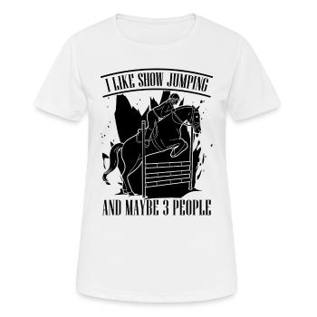 J'aime le saut d'obstacles J'adore l'équitation - T-shirt respirant Femme - blanc - Devant - AI Model Female 172 dark (172cm)