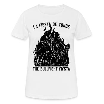 La Fiesta De Toros aime le torero à cheval - T-shirt respirant Femme - blanc - Devant - AI Model Female 172 dark (172cm)
