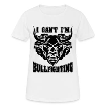 Je ne peux pas, je fais de la tauromachie Rodéo Clown Torero - T-shirt respirant Femme - blanc - Devant - AI Model Female 172 dark (172cm)