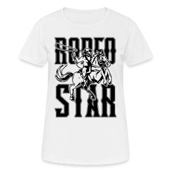 Rodeo Star Steer Wrestling Chevaux Steer Wrestling - T-shirt respirant Femme - blanc - Devant - AI Model Female 172 dark (172cm)
