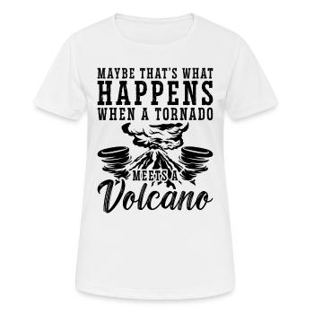 Peut-être que c’est ce qui se passe Weather Tornado Chaser - T-shirt respirant Femme - blanc - Devant - AI Model Female 172 dark (172cm)