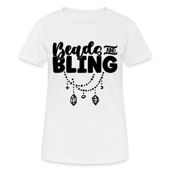 Perles et perles Bling Perle Perlage Bijoux Perle - T-shirt respirant Femme - blanc - Devant - AI Model Female 172 dark (172cm)