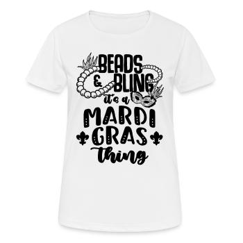 Perles & Bling C’est un perlage Perle de bijoux perlée - T-shirt respirant Femme - blanc - Devant - AI Model Female 172 dark (172cm)