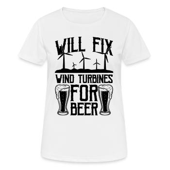 Will Fix Wind Renewable Energy Turbine Technician - Frauen T-Shirt atmungsaktiv - Weiß - Vorne - AI Model Female 172 dark (172cm)