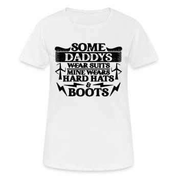 Certains papas portent un technicien de turbine à énergie verte - T-shirt respirant Femme - blanc - Devant - AI Model Female 172 dark (172cm)