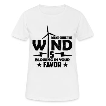 Make Sure The Wind Is Windmill Turbine Technician - Frauen T-Shirt atmungsaktiv - Weiß - Vorne - AI Model Female 172 dark (172cm)